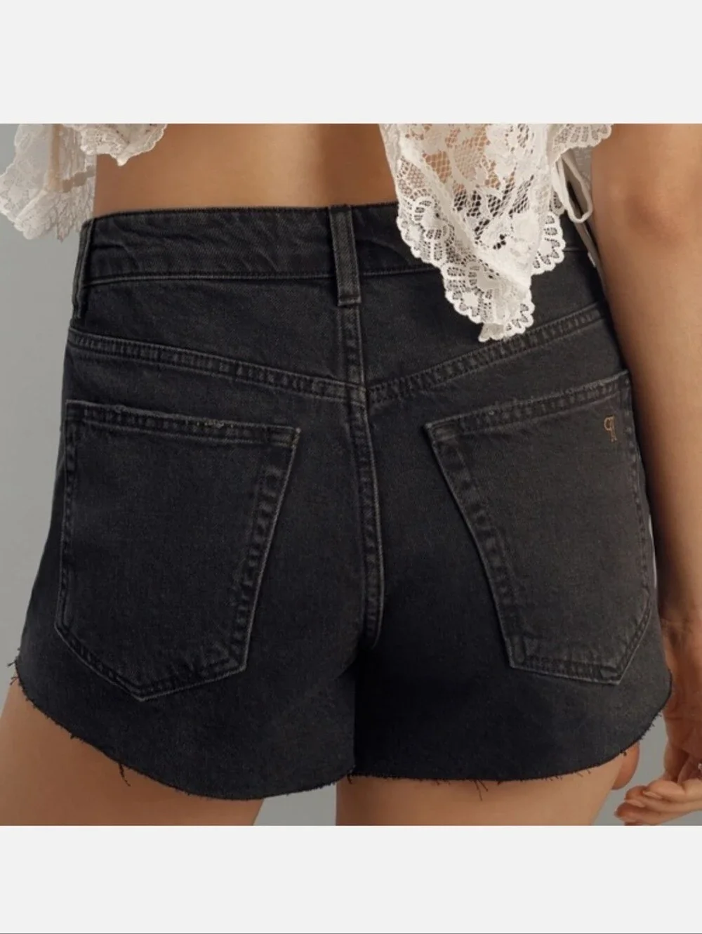 NWT Anthropologie PILCRO LACE UP DENIM SHORTS - Picture 9 of 9